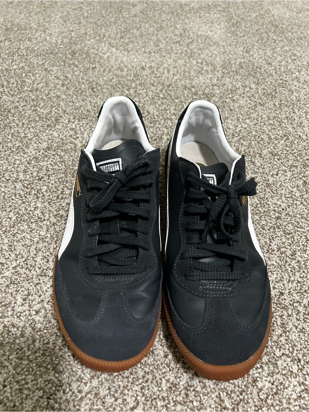 Puma Blue & White Sneakers with Gum Sole